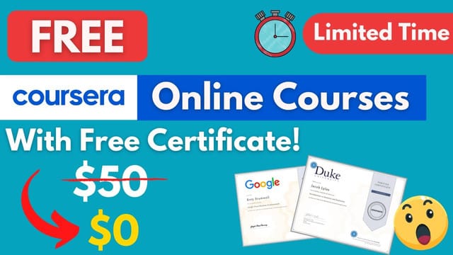 Coursera Free Online Courses with Certificate 2021 2023 December