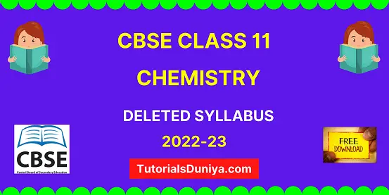 CBSE Chemistry Deleted Syllabus Class 11