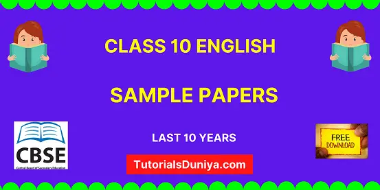 CBSE Class 10 English Sample Paper