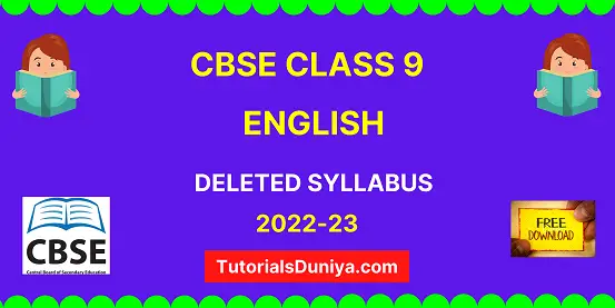 CBSE English Deleted Syllabus Class 9