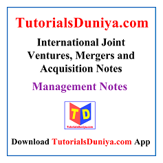 International Joint Ventures, Mergers and Acquisition Notes PDF