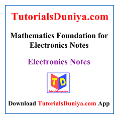 Mathematics Foundation for Electronics Notes PDF