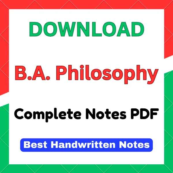 Delhi University DU Philosophy Notes PDF Download 2025 BA Philosophy Notes PDF