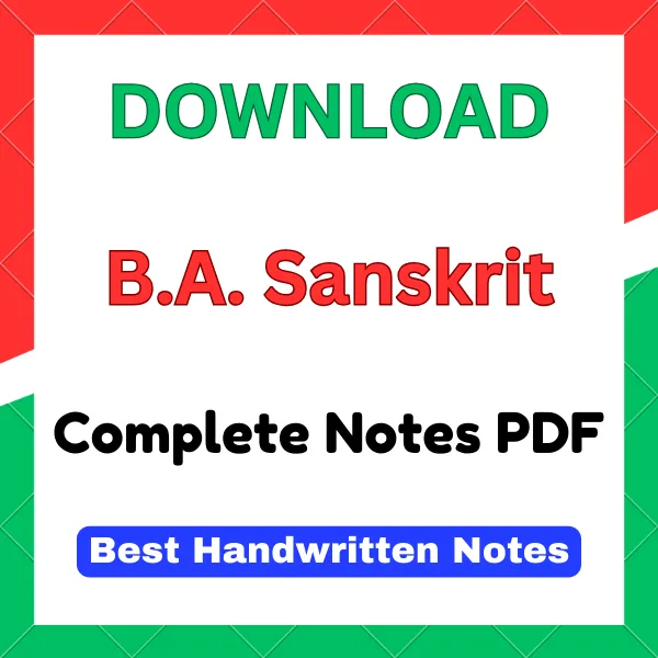Delhi University DU BA Sanskrit Notes pdf Download 2025 BA Sanskrit Notes pdf