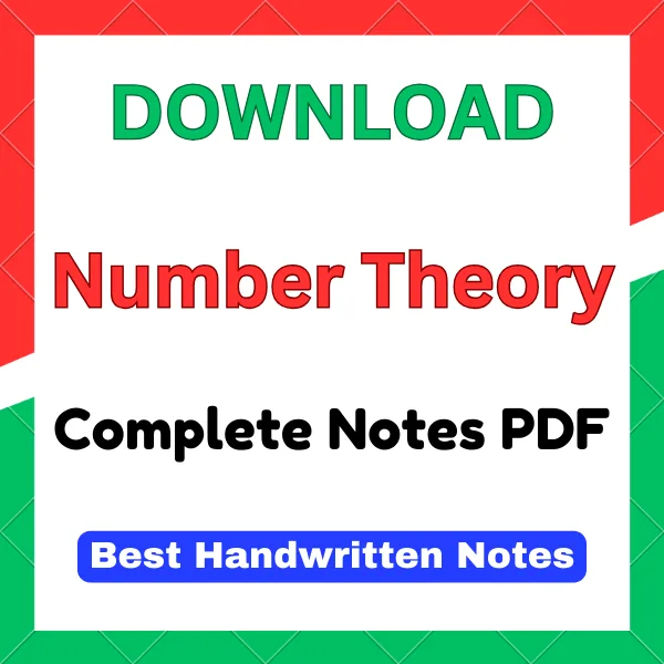 Number Theory handwritten notes pdf Number Theory handwritten notes pdf