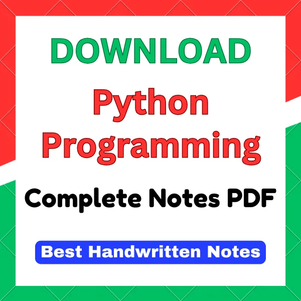 Handwritten Python Notes pdf free download for beginners python programming handwritten notes pdf