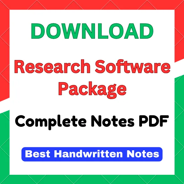 Research Software Package Notes PDF Research Software Package Notes PDF